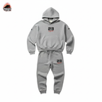 23 Legend Grey Sweatsuit To Match Air Jordan 4 Bred Reimagined Men's Sneakerhead Hoodie Joggers Set