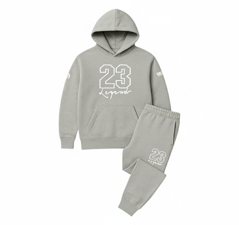 Men's '23 Legend' Grey Hoodie Joggers Sweatsuit 2pc Set | To Match Air Jordan 10 Steel 2025
