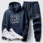 NavyBlue Tracksuit 23 Legend Hoodie Joggers Set Match Jordan 4 White Thunder