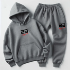 23 Legend Grey Sweatsuit To Match Air Jordan 4 Bred Reimagined Men's Sneakerhead Hoodie Joggers Set